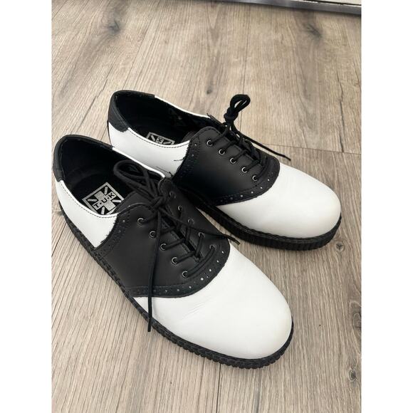 NWOT TUK Black and white saddle shoe creepers size W 11 /M 9 - Picture 1 of 8